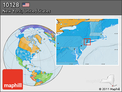 Political Location Map of ZIP Code 10128