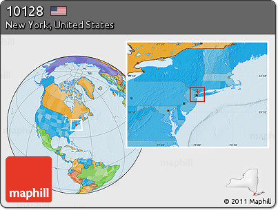 Political Location Map of ZIP Code 10128