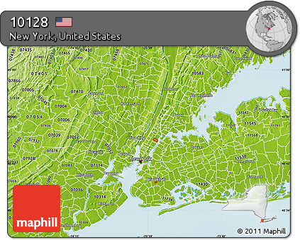 Physical Map of ZIP Code 10128