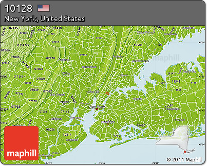Physical Map of ZIP Code 10128