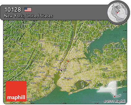Satellite Map of ZIP Code 10128