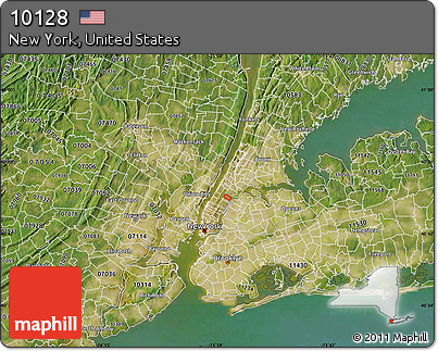 Satellite Map of ZIP Code 10128