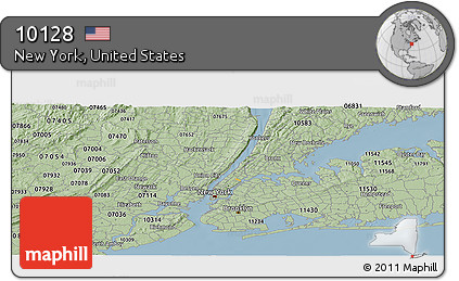 Savanna Style Panoramic Map of ZIP Code 10128