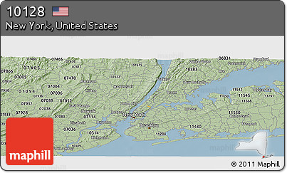 Savanna Style Panoramic Map of ZIP Code 10128