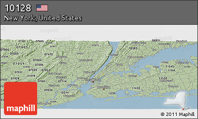 Savanna Style Panoramic Map of ZIP Code 10128