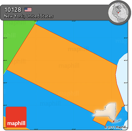 Political Simple Map of ZIP Code 10128