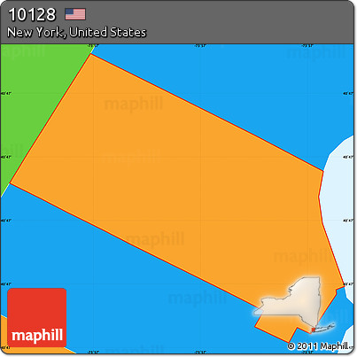 Political Simple Map of ZIP Code 10128