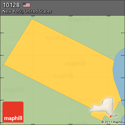 Savanna Style Simple Map of ZIP Code 10128