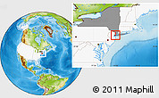 Physical Location Map of ZIP code 10280, highlighted country, highlighted state