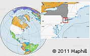 Political Location Map of ZIP code 10280, highlighted country, highlighted state