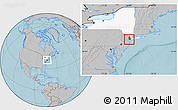 Gray Location Map of ZIP code 10301, highlighted state, hill shading