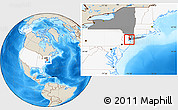 Shaded Relief Location Map of ZIP code 10302, highlighted country, highlighted state