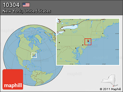Savanna Style Location Map of ZIP Code 10304