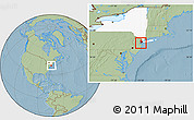 Savanna Style Location Map of ZIP code 10306, highlighted county, highlighted state, hill shading