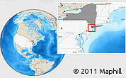 Shaded Relief Location Map of ZIP code 10307, highlighted country, highlighted state