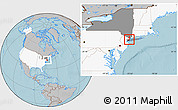 Gray Location Map of ZIP code 10455, highlighted country, highlighted state, hill shading
