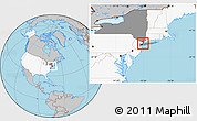 Gray Location Map of ZIP code 10461, highlighted country, highlighted state