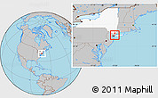 Gray Location Map of ZIP code 10461, highlighted state