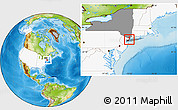 Physical Location Map of ZIP code 10461, highlighted country, highlighted state