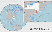 Gray Location Map of ZIP code 10463, highlighted state, hill shading