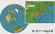 Satellite Location Map of ZIP code 10463, highlighted county