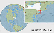 Savanna Style Location Map of ZIP code 10474, highlighted state, hill shading