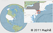 Savanna Style Location Map of ZIP code 10475, highlighted country, highlighted state, hill shading