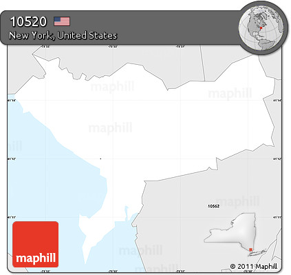 Silver Style Simple Map of ZIP Code 10520