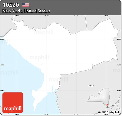 Silver Style Simple Map of ZIP Code 10520