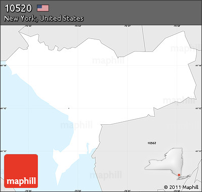 Silver Style Simple Map of ZIP Code 10520
