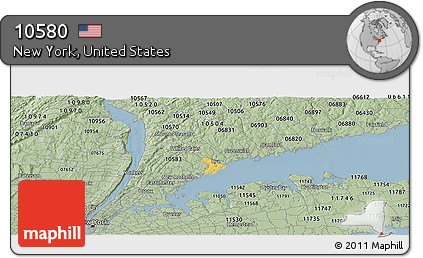 Savanna Style Panoramic Map of ZIP Code 10580