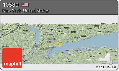 Savanna Style Panoramic Map of ZIP Code 10580