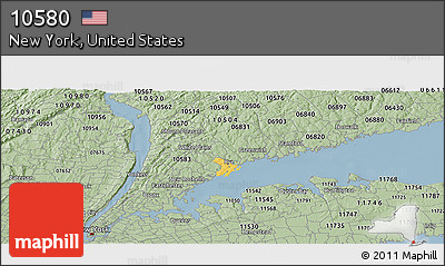 Savanna Style Panoramic Map of ZIP Code 10580