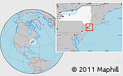 Gray Location Map of ZIP code 11005, highlighted state