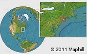 Satellite Location Map of ZIP code 11010, highlighted county