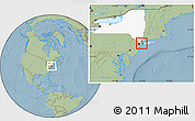 Savanna Style Location Map of ZIP code 11021, highlighted county, highlighted state, hill shading