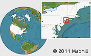 Satellite Location Map of ZIP code 11023, highlighted country, highlighted county