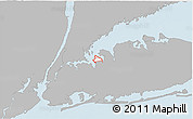 Gray 3D Map of ZIP code 11024, single color outside