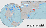 Gray Location Map of ZIP code 11024, hill shading
