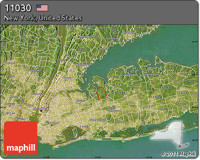 Satellite Map of ZIP Code 11030