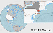 Gray Location Map of ZIP code 11096, highlighted country, highlighted state, hill shading