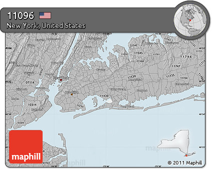 Gray Map of ZIP Code 11096
