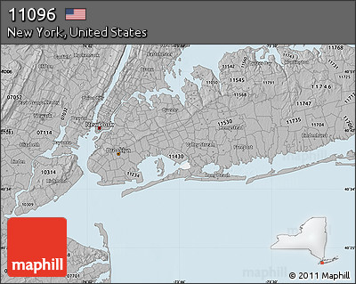 Gray Map of ZIP Code 11096