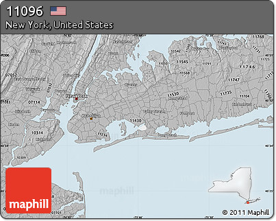 Gray Map of ZIP Code 11096
