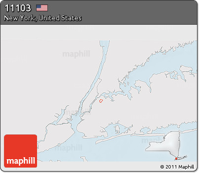 Silver Style 3D Map of ZIP Code 11103, single color outside