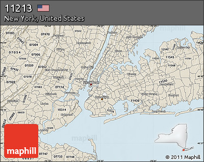 Classic Style Map of ZIP Code 11213