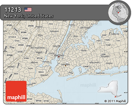 Classic Style Map of ZIP Code 11213