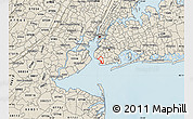 Shaded Relief Map of ZIP code 11214