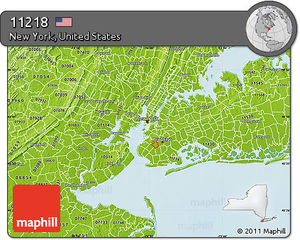 Physical Map of ZIP Code 11218