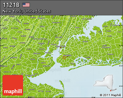 Physical Map of ZIP Code 11218